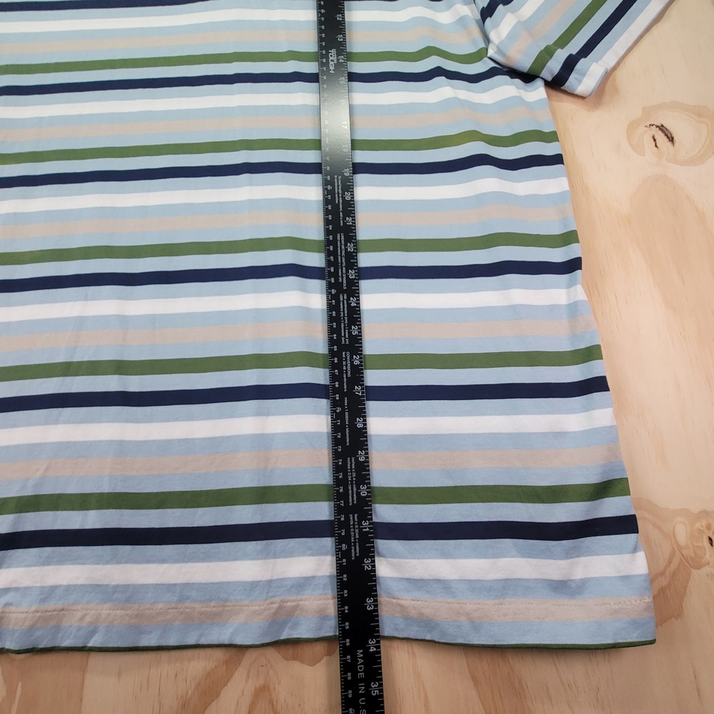 Nike Tiger Woods Collection Polo Shirt Mens XXL Blue Green Striped Golf TW Logo - Picture 10 of 10